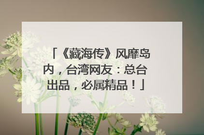 《藏海传》风靡岛内，台湾网友：总台出品，必属精品！