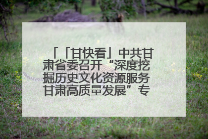 「甘快看」中共甘肃省委召开“深度挖掘历史文化资源服务甘肃高质量发展”专题协商座谈会 胡昌升主持并讲话