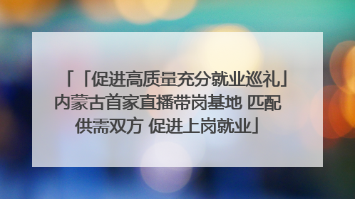 「促进高质量充分就业巡礼」内蒙古首家直播带岗基地 匹配供需双方 促进上岗就业
