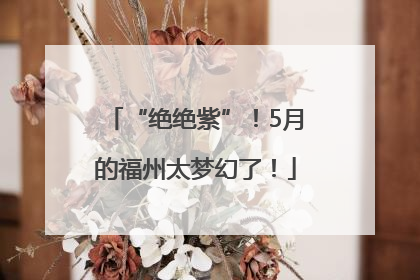 “绝绝紫”！5月的福州太梦幻了！