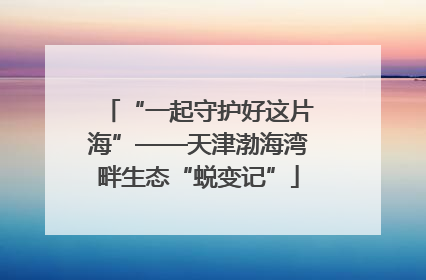 “一起守护好这片海”——天津渤海湾畔生态“蜕变记”