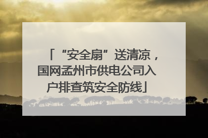 “安全扇”送清凉，国网孟州市供电公司入户排查筑安全防线