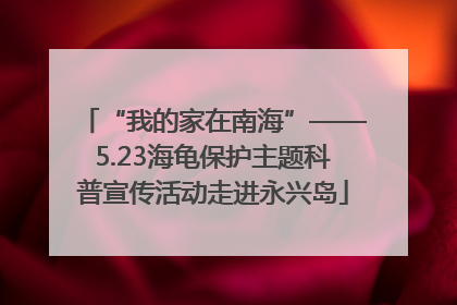 “我的家在南海”——5.23海龟保护主题科普宣传活动走进永兴岛