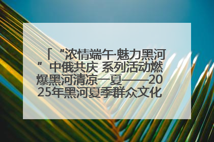 “浓情端午·魅力黑河”中俄共庆 系列活动燃爆黑河清凉一夏——2025年黑河夏季群众文化活动启幕 多元文化赋能边境文旅新高地