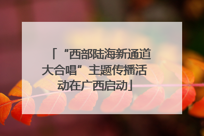“西部陆海新通道大合唱”主题传播活动在广西启动