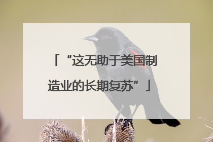 “这无助于美国制造业的长期复苏”
