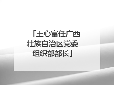 王心富任广西壮族自治区党委组织部部长