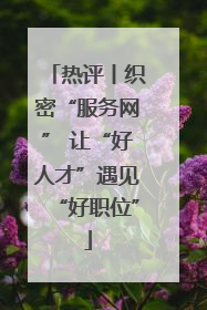 热评丨织密“服务网” 让“好人才”遇见“好职位”
