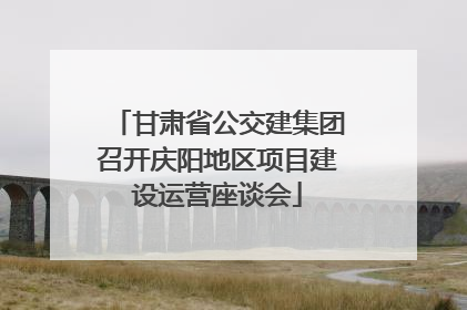 甘肃省公交建集团召开庆阳地区项目建设运营座谈会