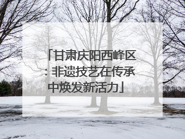 甘肃庆阳西峰区：非遗技艺在传承中焕发新活力
