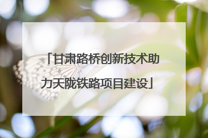 甘肃路桥创新技术助力天陇铁路项目建设