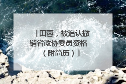 田蓉，被追认撤销省政协委员资格（附简历）