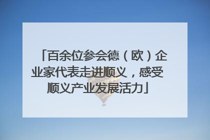 百余位参会德（欧）企业家代表走进顺义，感受顺义产业发展活力
