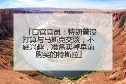 白宫官员：特朗普没打算与马斯克交谈，不感兴趣，准备卖掉早前购买的特斯拉