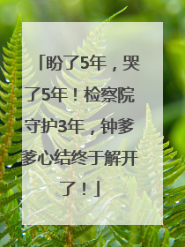 盼了5年，哭了5年！检察院守护3年，钟爹爹心结终于解开了！