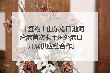 签约！山东港口渤海湾港首次携手国外港口开展供应链合作