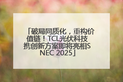 破局同质化，重构价值链！TCL光伏科技携创新方案即将亮相SNEC 2025