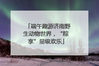 端午趣游济南野生动物世界，“粽享”量级欢乐