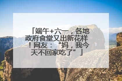 端午+六一，各地政府食堂又出新花样！网友：“妈，我今天不回家吃了”