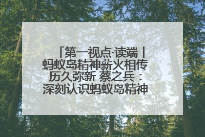 第一视点·读端丨蚂蚁岛精神薪火相传历久弥新 蔡之兵：深刻认识蚂蚁岛精神的“精气神”