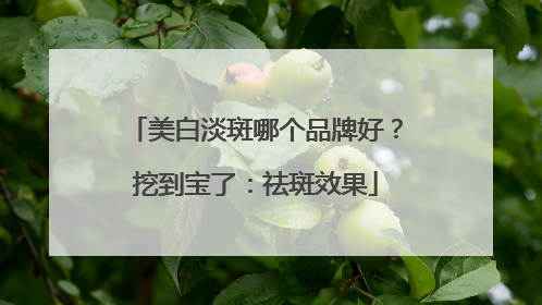 美白淡斑哪个品牌好？挖到宝了：祛斑效果