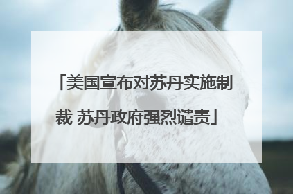 美国宣布对苏丹实施制裁 苏丹政府强烈谴责