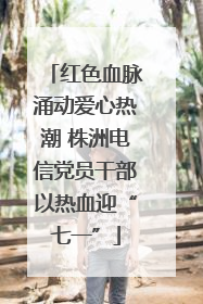 红色血脉涌动爱心热潮 株洲电信党员干部以热血迎“七一”