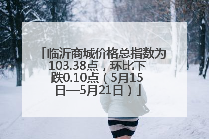 临沂商城价格总指数为103.38点，环比下跌0.10点（5月15日—5月21日）