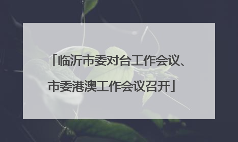 临沂市委对台工作会议、市委港澳工作会议召开
