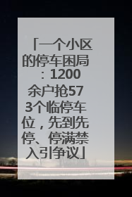一个小区的停车困局：1200余户抢573个临停车位，先到先停、停满禁入引争议