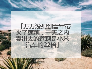 万万没想到雷军带火了莲藕，一天之内卖出去的莲藕是小米汽车的22倍