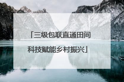 三级包联直通田间 科技赋能乡村振兴