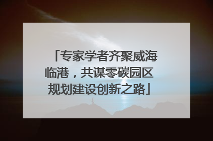 专家学者齐聚威海临港，共谋零碳园区规划建设创新之路