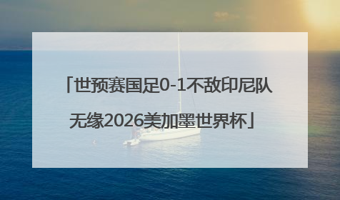 世预赛国足0-1不敌印尼队 无缘2026美加墨世界杯