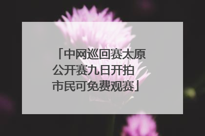 中网巡回赛太原公开赛九日开拍 市民可免费观赛