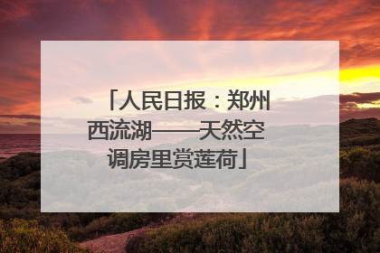 人民日报：郑州西流湖——天然空调房里赏莲荷