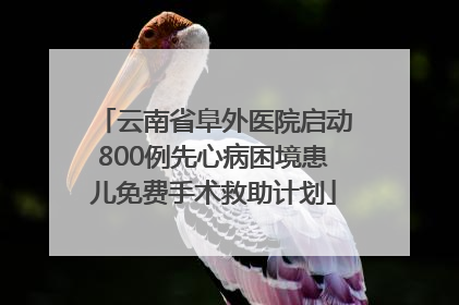 云南省阜外医院启动800例先心病困境患儿免费手术救助计划