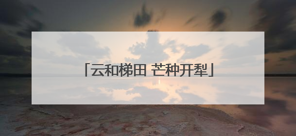 云和梯田 芒种开犁