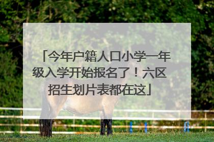 今年户籍人口小学一年级入学开始报名了！六区招生划片表都在这