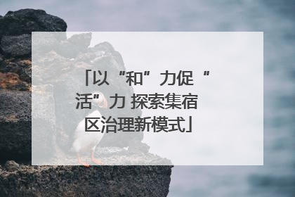 以“和”力促“活”力 探索集宿区治理新模式