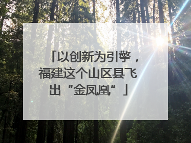 以创新为引擎，福建这个山区县飞出“金凤凰”