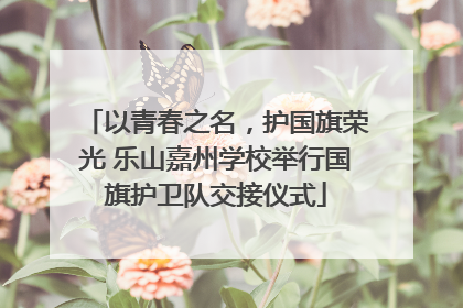 以青春之名，护国旗荣光 乐山嘉州学校举行国旗护卫队交接仪式