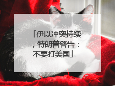 伊以冲突持续，特朗普警告：不要打美国