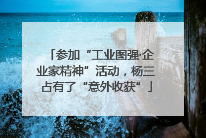 参加“工业图强·企业家精神”活动，杨三占有了“意外收获”