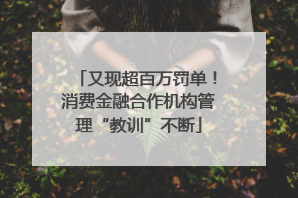 又现超百万罚单！消费金融合作机构管理“教训”不断