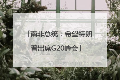 南非总统：希望特朗普出席G20峰会