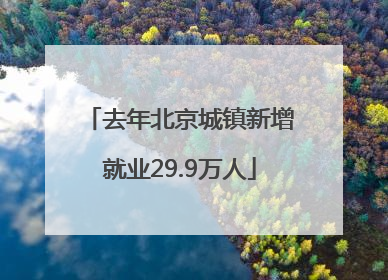 去年北京城镇新增就业29.9万人