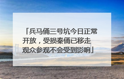 兵马俑三号坑今日正常开放，受损秦俑已移走 观众参观不会受到影响