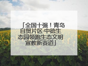 全国十强！青岛自贸片区·中德生态园领跑生态文明宣教新赛道