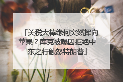 关税大棒缘何突然挥向苹果？库克被曝因拒绝中东之行触怒特朗普